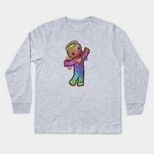 vintage rainbow angel yarn doll Kids Long Sleeve T-Shirt